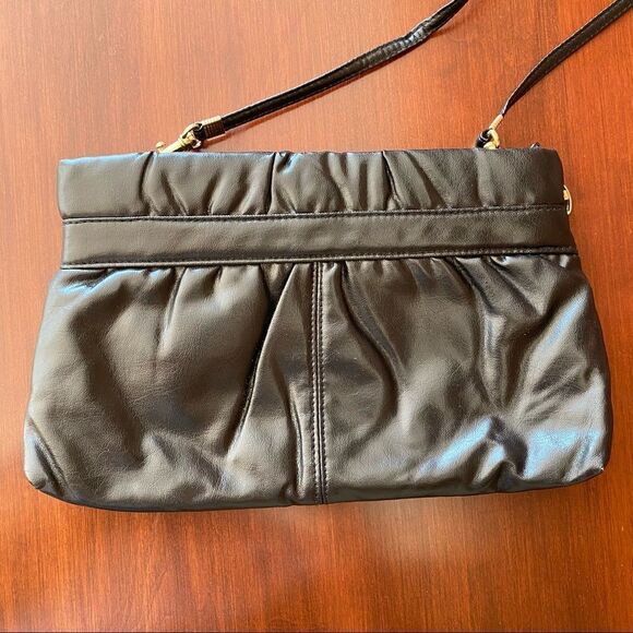 Holiday Fair 2 Pocket Purse w/ Braided Accent & Detachable Strap - Black & Gold - Picture 3 of 11